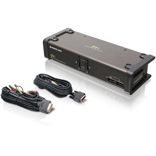 IOGEAR GCS1102 2-Port USB DVI KVMP Switch with Audio and Cables