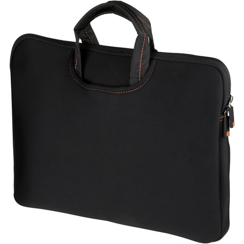 Ruggard Ultra-Thin Neoprene Sleeve with Handles for 14" Laptops (Black/Orange)