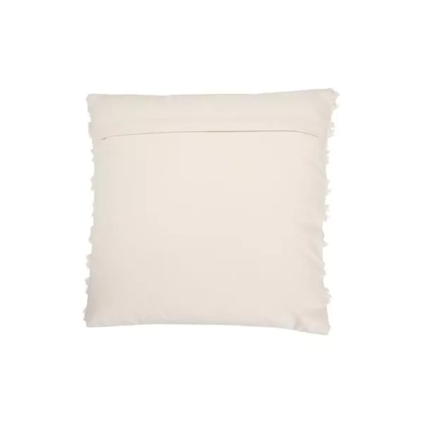 3R Studios White Fringe Embroidered 20 in. x 20 in. Throw Pillow