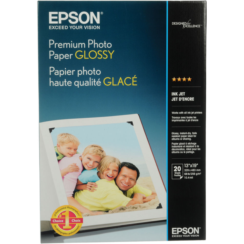 Epson Premium Photo Paper Glossy (13 x 19", 20 Sheets)