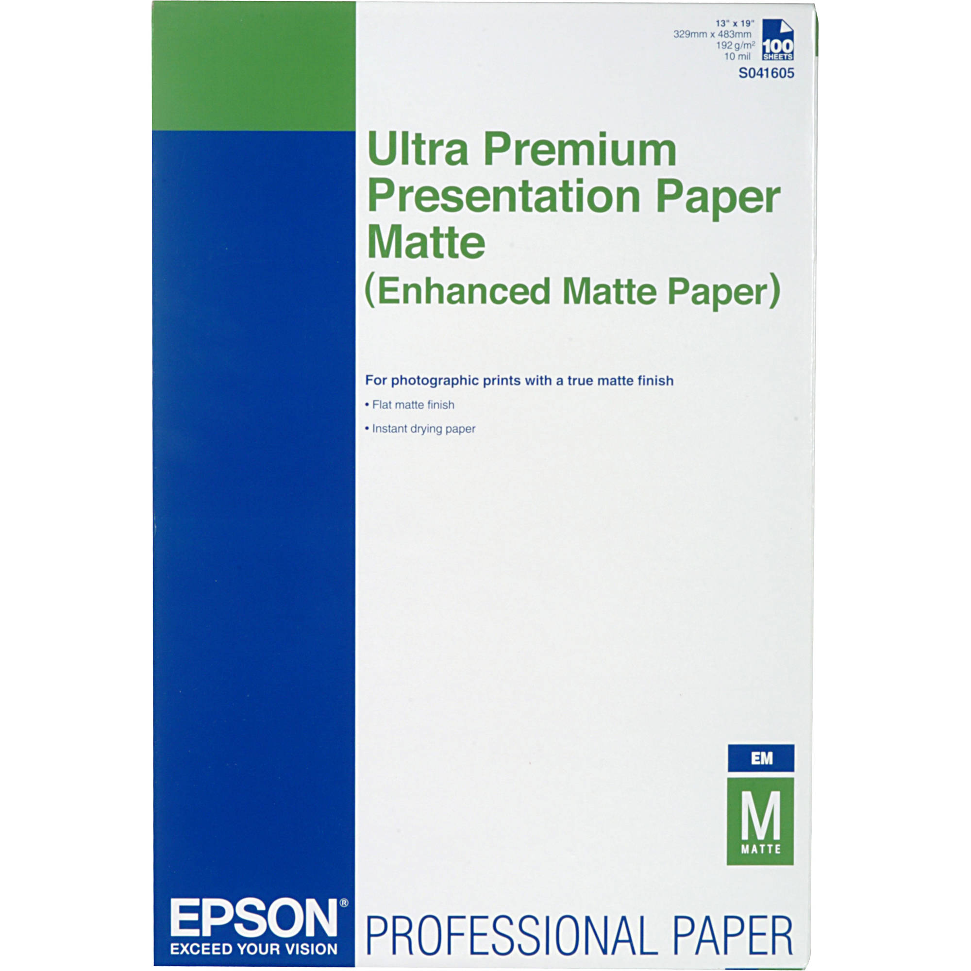 Epson Ultra Premium Presentation Paper Matte (13 x 19", 100 Sheets)