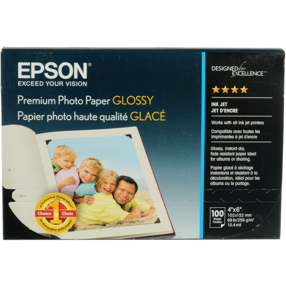 Epson Premium Photo Paper Glossy (4 x 6", 100 Sheets)