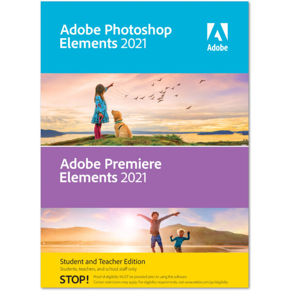 Adobe Photoshop Elements & Premiere Elements 2021 (DVD, Mac/Windows, Student & Teacher Edition)