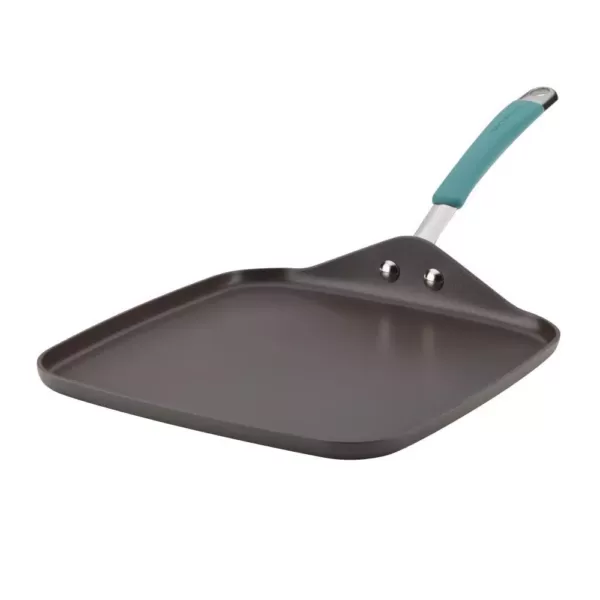Rachael Ray Cucina 11 in. Hard-Anodized Aluminum Nonstick Griddle in Agave Blue and Gray
