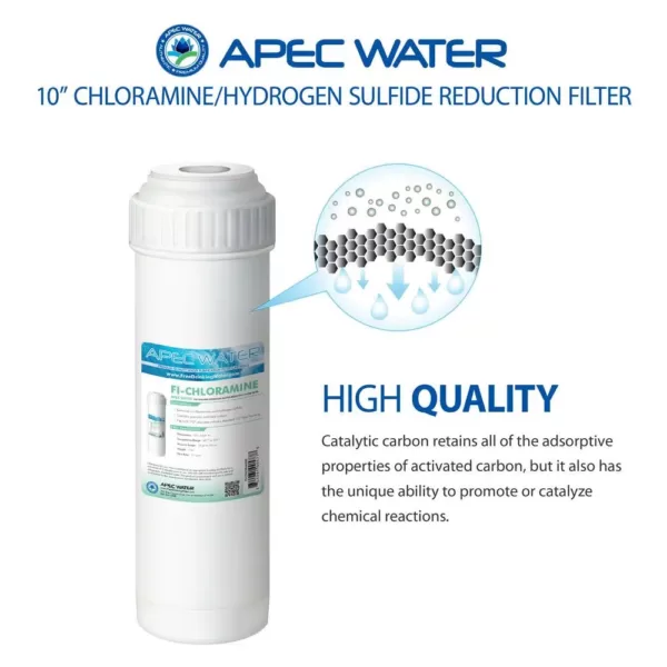 APEC Water Systems 10 in. Replacement Filter for Chloramines and Hydrogen Sulfide Reduction to Replace Reverse Osmosis System 3rd Stage
