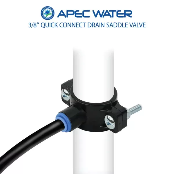 APEC Water Systems Drain Saddle Clamp with Quick-Connect Fitting for 3/8 in. Tubing