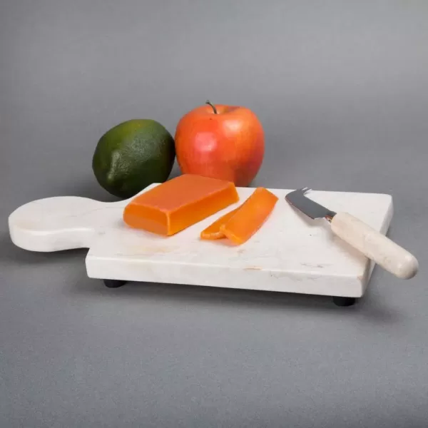 Creative Home 12 in. x 6 in. Natural Champagne Marble Cheese Paddle Board