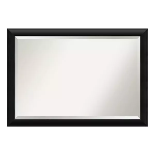 Amanti Art Nero 40 in. W x 28 in. H Framed Rectangular Beveled Edge Bathroom Vanity Mirror in Black