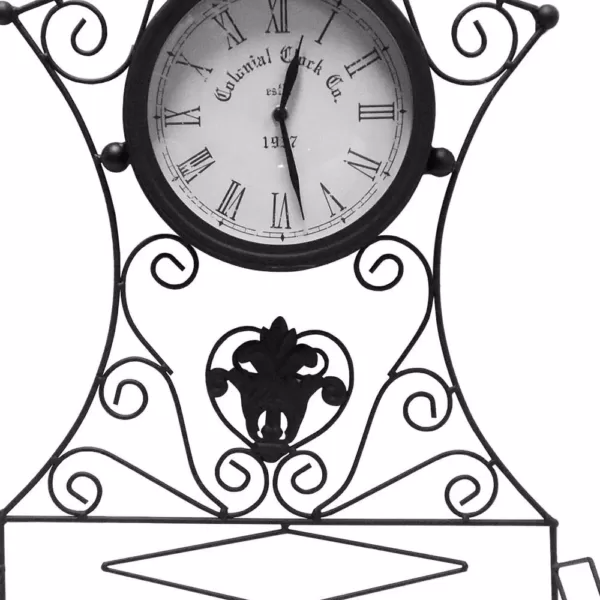 Benjara Epoch Black Metal Outdoor Clock