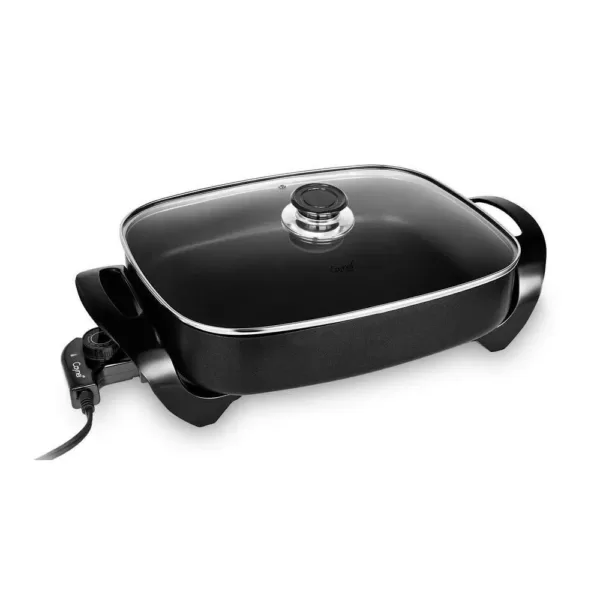 Boyel Living 16 in. x 12 in. x 3.15 in. 8 Qt black professional non-stick copper electric frying pan