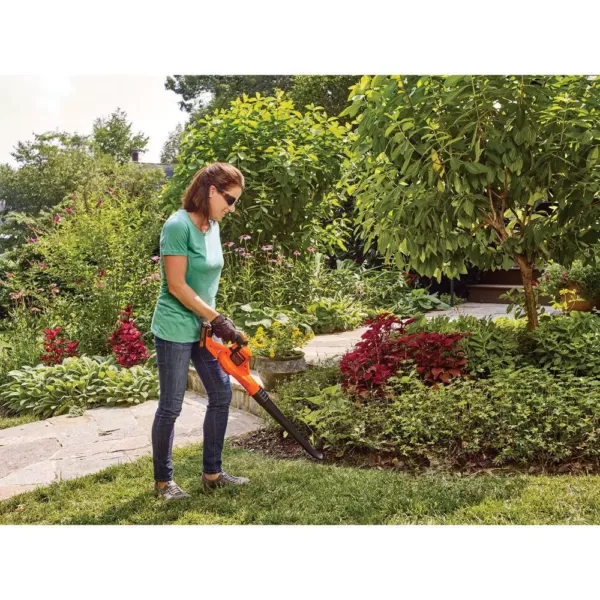 BLACK+DECKER 130 MPH 100 CFM 20V MAX Lithium-Ion Cordless Handheld Leaf Sweeper with (1) 2.0Ah Battery and Charger Included
