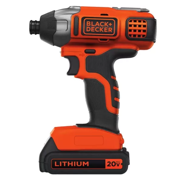 BLACK+DECKER 20-Volt MAX Lithium-Ion Cordless Impact Driver with Battery 1.5Ah and Charger