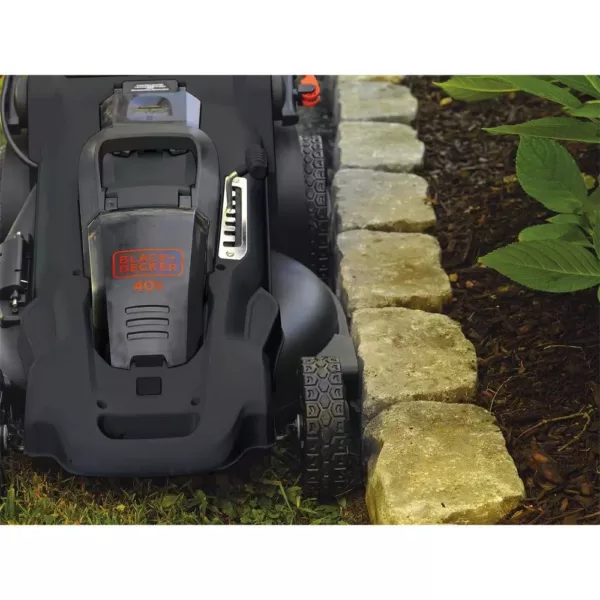 BLACK+DECKER 20 in. 40V MAX Lithium-Ion Cordless Walk Behind Push Lawn Mower with (2) 2.0Ah Batteries and Charger Included