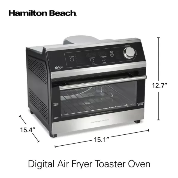 Hamilton Beach 1800 W 6-Slice Black Digital Air Fry Toaster Oven