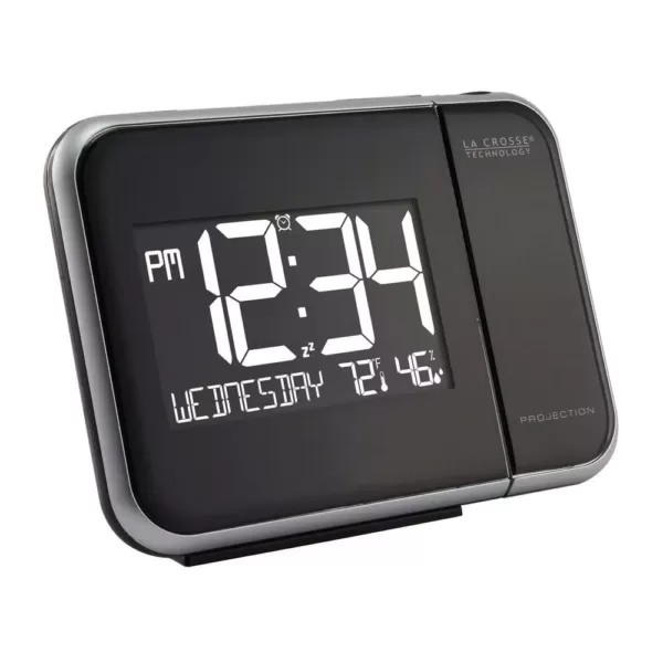 La Crosse Technology 5.95 in. W x 4.50 in. H Projection Alarm Clock with Indoor Temperature