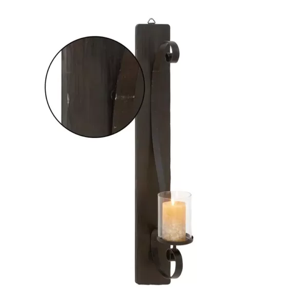 LITTON LANE Scrolled Wrought Iron Wall Sconce Candle Holder