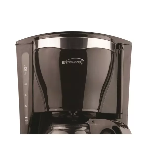 Brentwood Appliances 12-Cup Black Coffee Maker and 16 oz. Stainless Steel Vacuum-Insulated Coffee Thermos