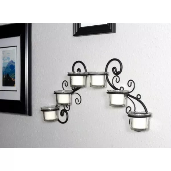 Stonebriar Collection Black Candle Wall Sconce (Set of 2)