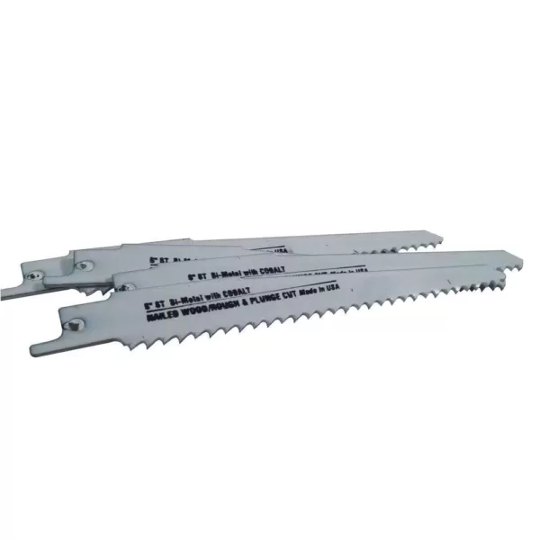 BLU-MOL 6 in. x 3/4 in. x 0.050 in. 6 Teeth per in. Wood Cutting Bi-Metal Reciprocating Saw Blade (5-Pack)