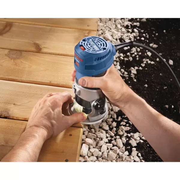 Bosch 7 Amp 1-1/4 HP Variable Speed Fixed-Based Palm Corded Router Kit