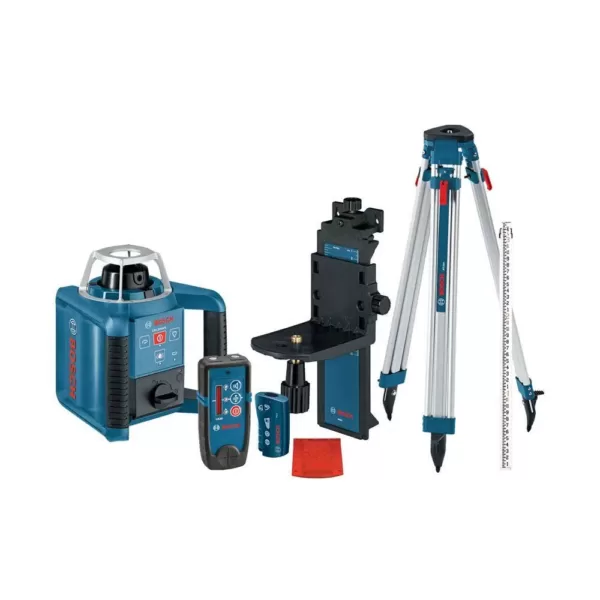 Bosch 1000 ft. Self Leveling Rotary Laser Level with Layout Beam Complete Kit (7-Piece)