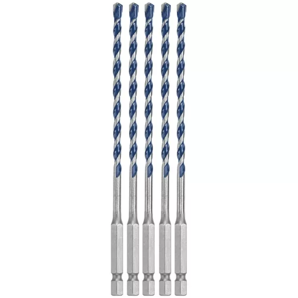 Bosch 3/16 in. x 4 in. x 6 in. BlueGranite Turbo Carbide Hammer Drill Bit for Concrete, Stone and Masonry Drilling (5-Pack)