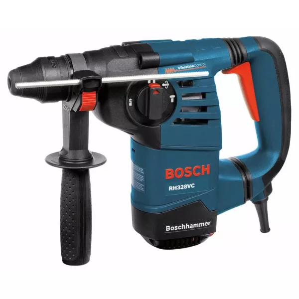 Bosch 8 Amp 1-1/8 in. Corded Variable Speed SDS-Plus Rotary Hammer Drill with Auxiliary Handle and Bonus Dust Attachment