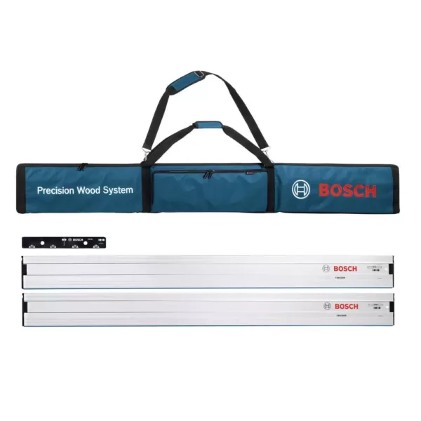 Bosch 63 In. Aluminum Track Saw Tracks and Connector Kit with Carrying Bag (10-Piece)