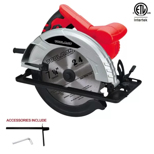 Boyel Living 12 Amp Corded 7-1/4 in. Circular Saw with Wide Cutting Range and Blade Guard