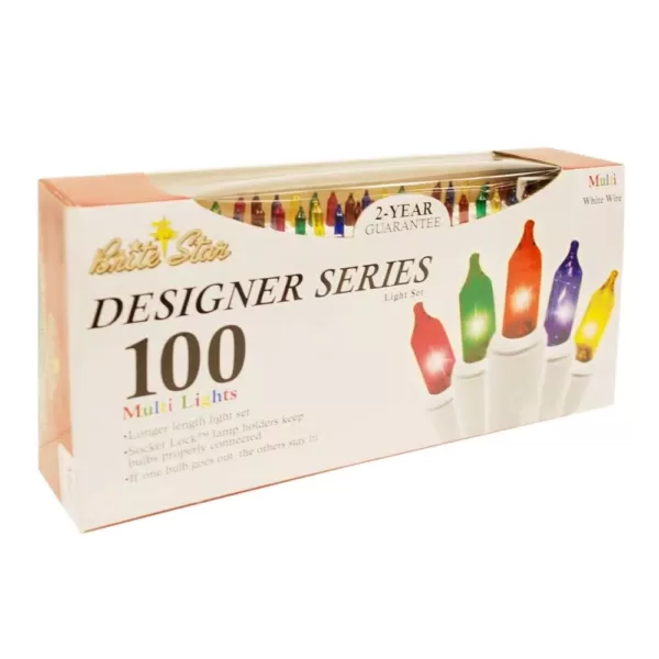 Brite Star 100-Light Designer Series Multi-Colored Mini Light Set with White Wire (Set of 2)