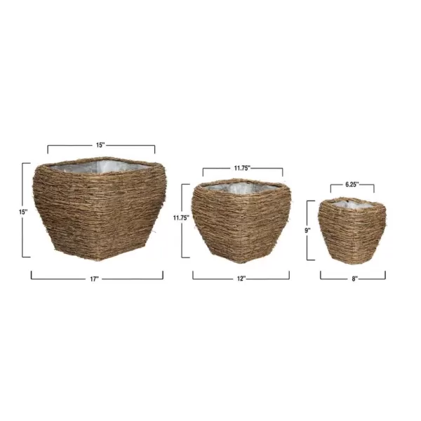 3R Studios Bamboo Branch Decorative Baskets with Clothespon Legs (Set of 3)