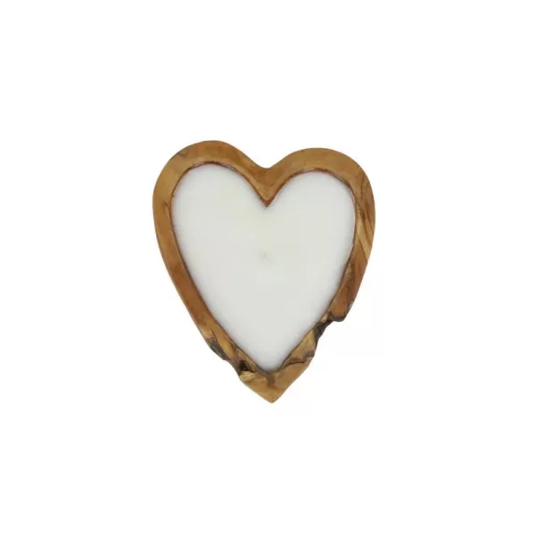 LITTON LANE Large Heart-Shaped Unscented White Wax Candle