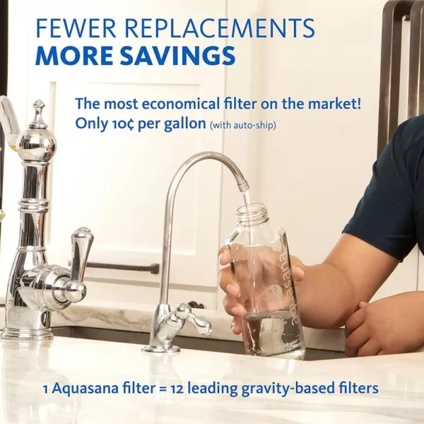 Aquasana 2-Stage Under Counter Water Filtration System with Brushed Nickel Finish Faucet