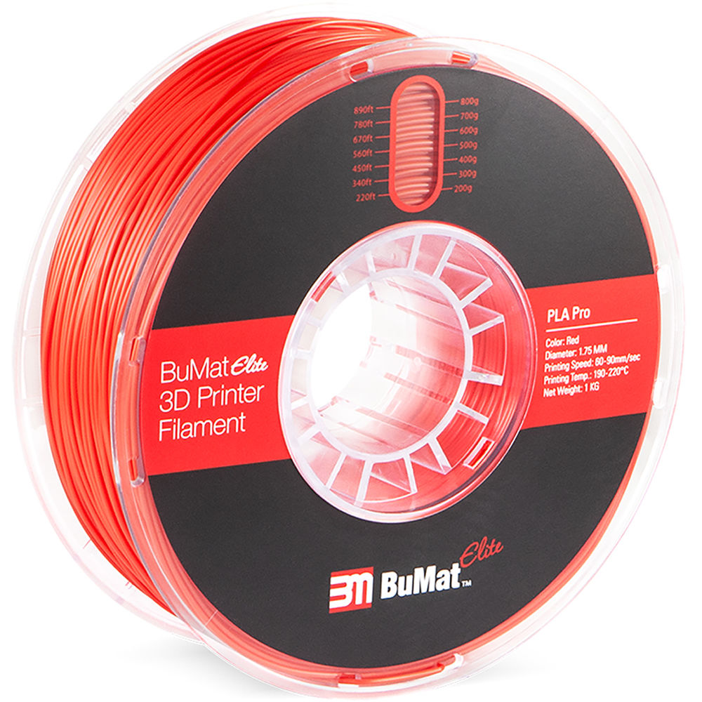 BuMat Elite Professional 1.75mm PLA Filament (1kg, Red)