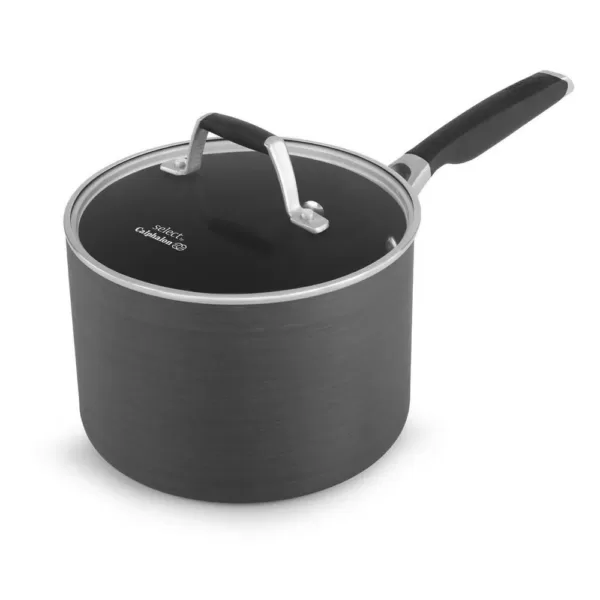 Calphalon Select 3.5 qt. Hard-Anodized Aluminum Nonstick Sauce Pan in Black with Glass Lid