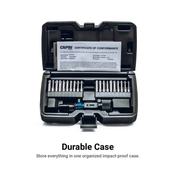 Capri Tools Certified 1.5 to 6 in. lbs. Precision Torque Screwdriver Set in 0.05 in. lb. Increments