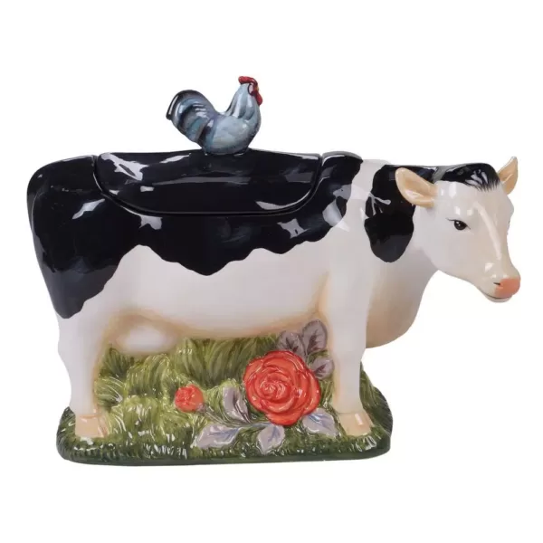 Certified International Farmhouse Multi-Colored 11.25 in. 3-D Cow Cookie Jar