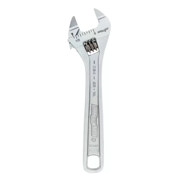 Channellock Slim Jaw 4 in. Chrome Adjustable Wrench