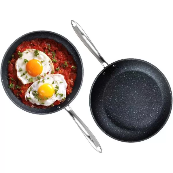 GRANITESTONE Pro 10 in. and 11.5 in. Aluminum Ultra-Nonstick Hard Anodized Diamond Infused Induction Capable Fry Pan Set (2-Piece)