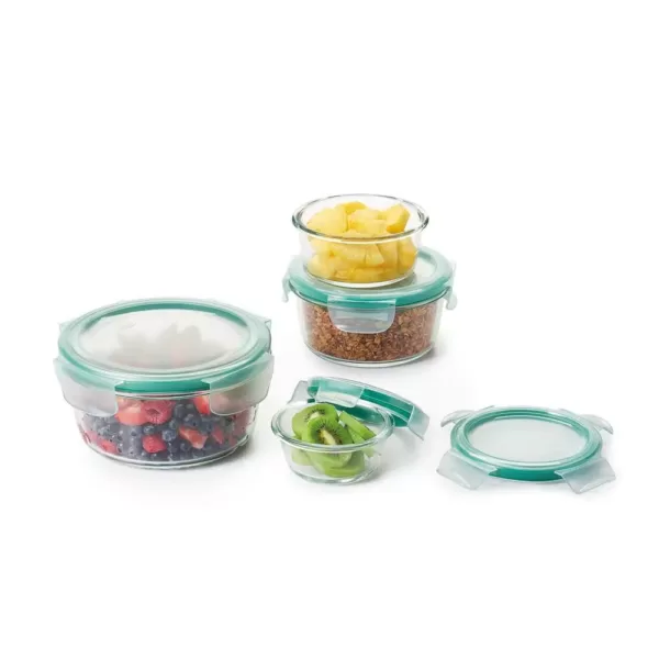 OXO Good Grips 8-Piece Smart Seal Glass Round Container Set