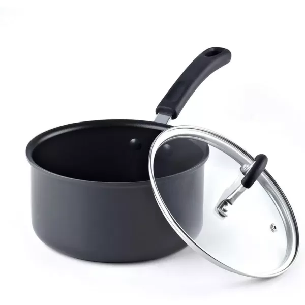 Cook N Home 02633 2.5 qt./18CM, Black Hard Anodized Nonstick Saucepan