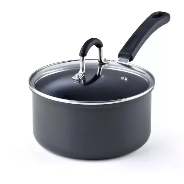 Cook N Home 02633 2.5 qt./18CM, Black Hard Anodized Nonstick Saucepan