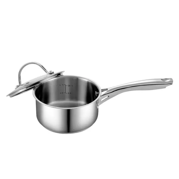 Cooks Standard Classic 1.5 qt. Stainless Steel Sauce Pan with Glass Lid