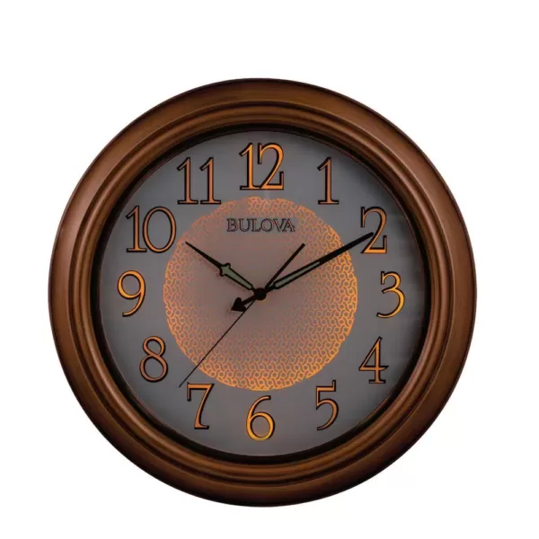 Bulova 18 in. H X 18 in. W Aged Copper Round Wall Clock