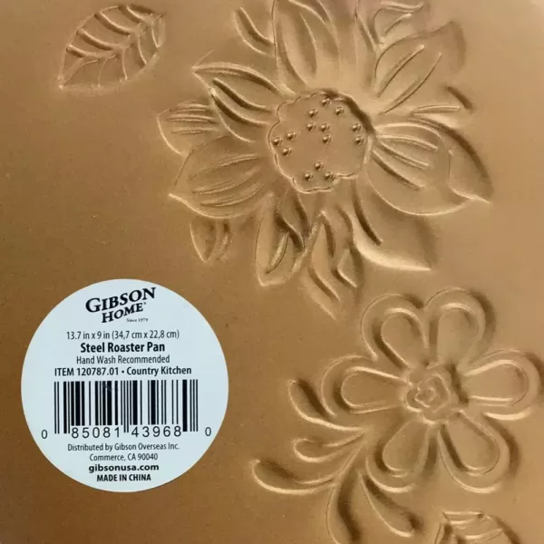 Gibson Home Country Kitchen Copper Embossed Carbon Steel 13.75 in. Roaster Pan