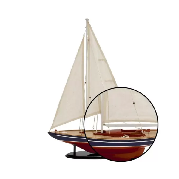 LITTON LANE 17 in. x 26 in. Rustic Wooden Sailing Ship Model