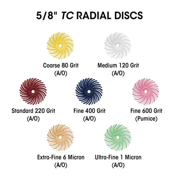 Dedeco Sunburst 6 in. TC Radial Discs 1 in. Arbor Thermoplastic Cleaning and Polishing Tool, Extra-Fine 6 Micron (40-Pack)