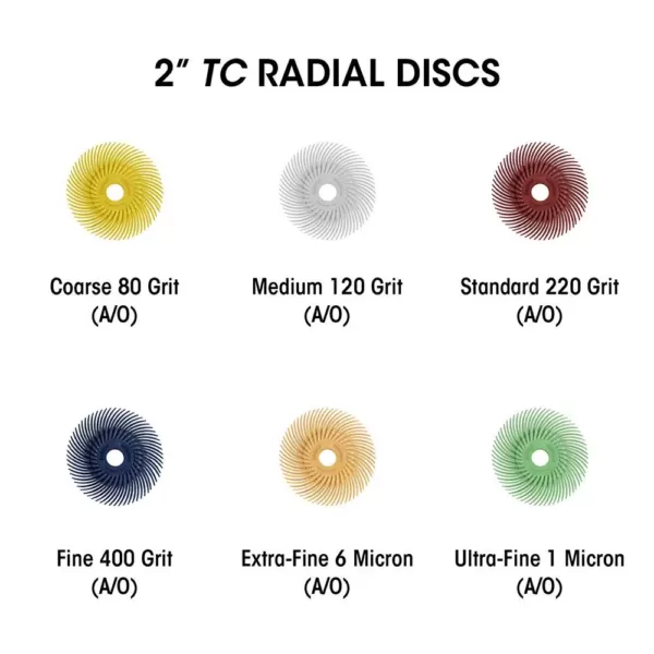 Dedeco Sunburst 7/8 in. Radial Discs - 1/16 in. Coarse 80-Grit Arbor Rotary Cleaning and Polishing Tool (12-Pack)