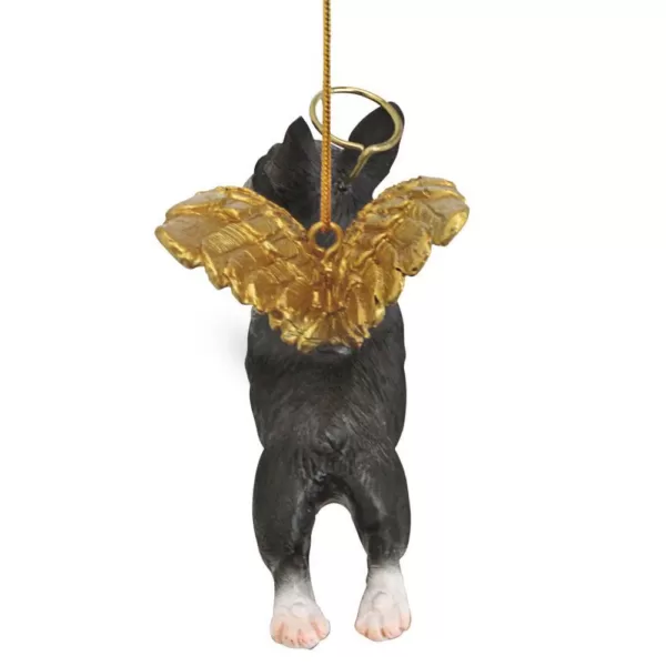 Design Toscano 2.5 in. Honor the Pooch Boston Terrier Holiday Dog Angel Ornament