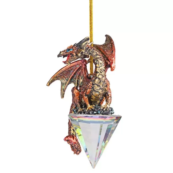 Design Toscano 3.5 in. Diamond Dragon Gothic Holiday Ornament